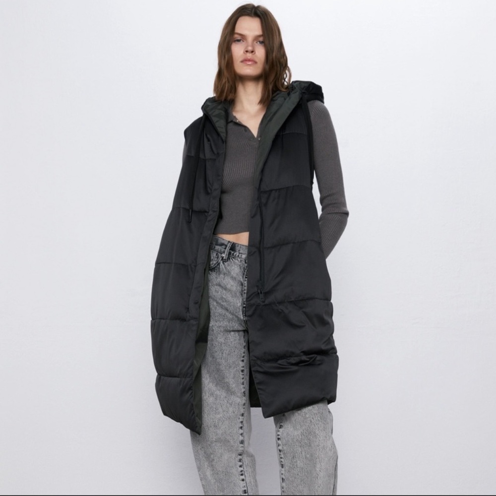 Zara Black Quilted Vest